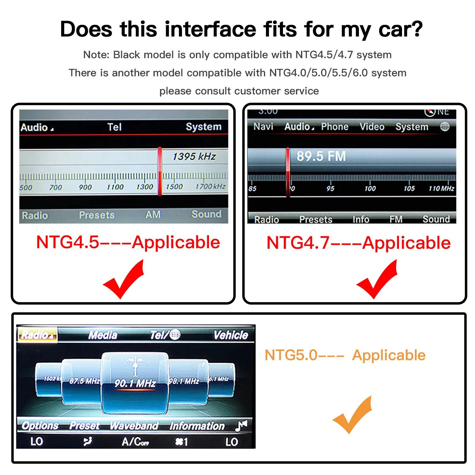 Suitable for Mercedes-Benz Upgrade Decoding Module Ntg4.5 4.7 5.0 Wireless Carplay/Hicar/Android Auto