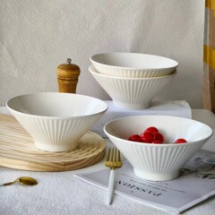 陶磁器の笠の碗の新型の2024の碗の家庭用の麺の碗のinsの風の高い顔の値を食べます。