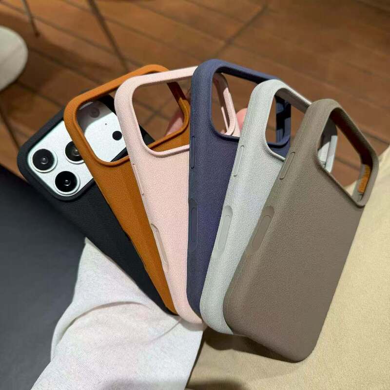 Suitable for iPhone 18 Pro Max, featuring a lychee-patterned silicone phone case, Apple 17 solid-color, personalized, and drop-resistant protective case, 16 Suitable for iPhone 18 Pro Max, featuring a lychee-patterned silicone phone case, Apple 17 solid-color, personalized, and drop-resistant protective case, 16