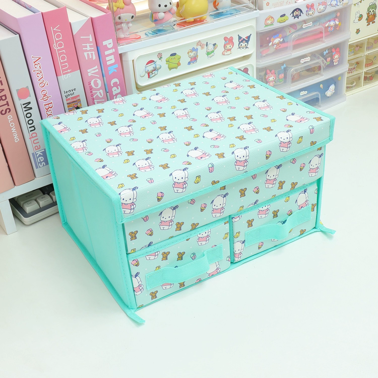 Cartoon cloth, underwear, double-layer storage box, bra, socks, foldable stationery