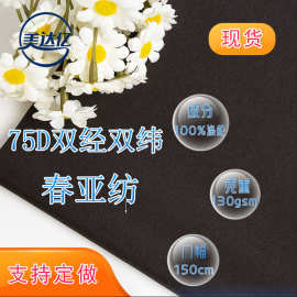 现货75D双经双纬春亚纺双经纬棉服羽绒服冲锋衣滑雪服面料 春亚纺