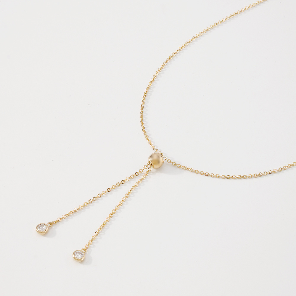 exquisite tassel necklace simple Yshaped retractable copper clavicle chainpicture4