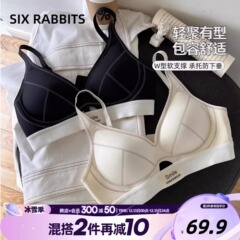 6匹のウサギは小さいカップの下着の女性の胸を閉じて柔らかく支えて垂れ下がることを防止します。