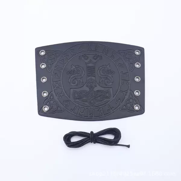 European and American Wide Leather Punk Cycling Arm Guards with Rivets, Men's Leather Wrist Guards, Personalized Hand Guards, Vintage Bracelets with Geometric Elements