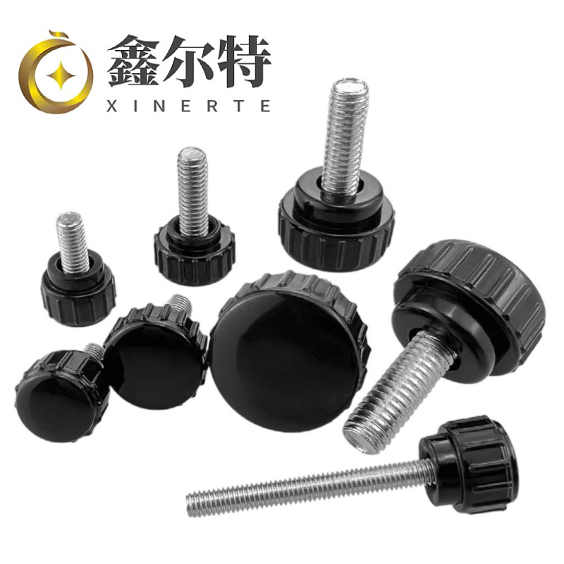 Round Head hand screw round knurling plastic handle screw straight handle adjustable knob Bolt m3-m10