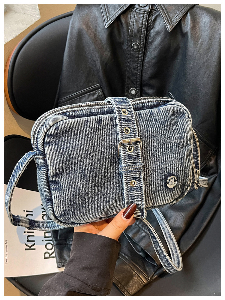 Bolso de denim retro para mujeres 2026 verano nueva moda transfronteriza de hombro mochila de viaje bolso ocio