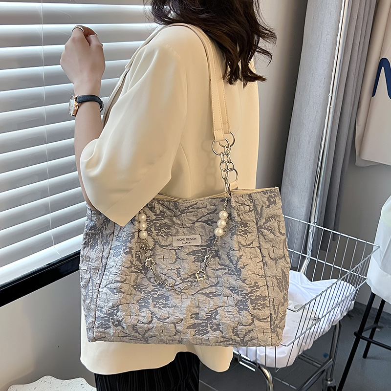 Korean canvas bag 2022 new tote bag women's high-capacity jacquard canvas bag college student portable single shoulder