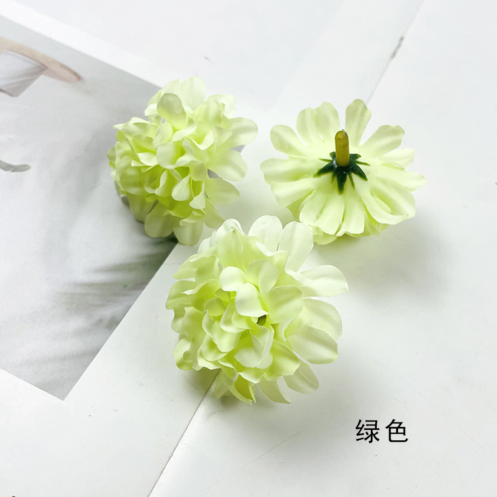 Simulación multicapa hortenida crisantemo cabeza DIY hecha a mano tocado material flor artificial decoración de la sala de bodas diseño de fondo de pared