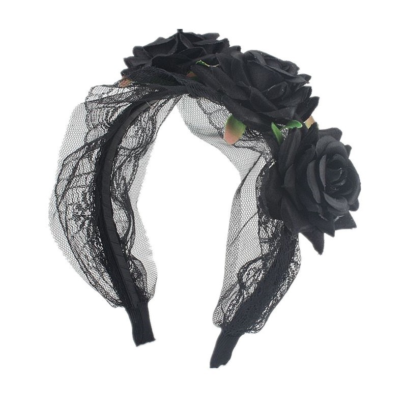 Du Xiang joyería 7cm franela Rosa flor artificial diadema Garland tocado flor eterna horquilla accesorios para el cabello