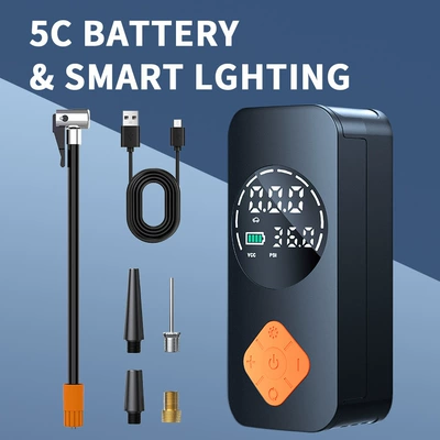 Electric Tire Air Pump, Hava nasosu - yx-1921-19-cylinders-4500mah-with-power-bank