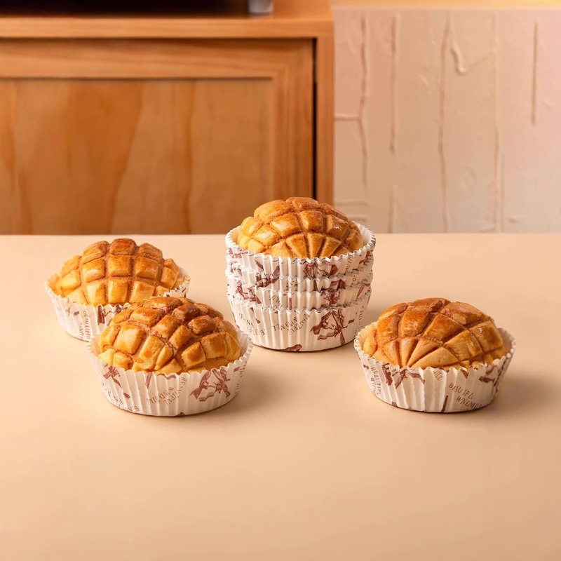 高温耐性のあるパン紙トレイ、パイナップルパン、ホットドッグ、カップケーキベース、ベーキングコーティングされた舟型大型風車紙トレイ|undefined