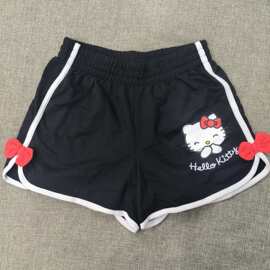 外贸原单女童中小童棉卡通印花短裤运动裤休闲裤夏