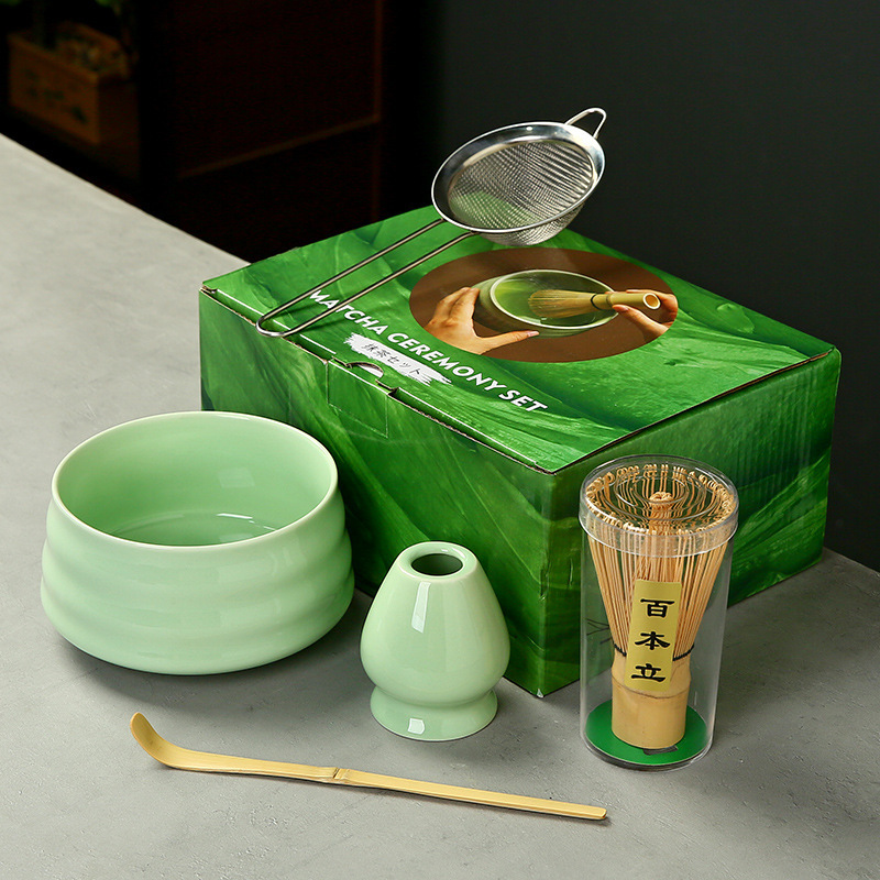 抹茶茶碗日本式抹茶宋代点茶道具陶磁器茶碗カップミキサー抹茶ブラシ茶コップセット|undefined