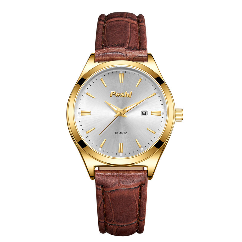 POSHI Watch entrega de una pieza de Venta caliente calendario doble reloj de pareja impermeable reloj no mecánico reloj de hombre reloj de mujer