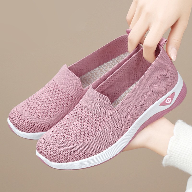 Zapatos de mujer zapatos grandes zapatos transfronterizos al por mayor zapatos casuales transpirables de color sólido zapatos planos versátiles