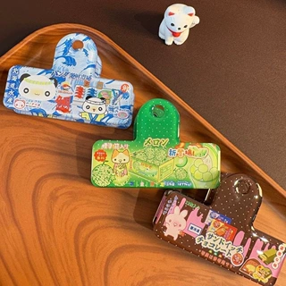 日系卡通食品包装亚克力夹子可爱猫咪熊猫手账试卷收纳ins风文具