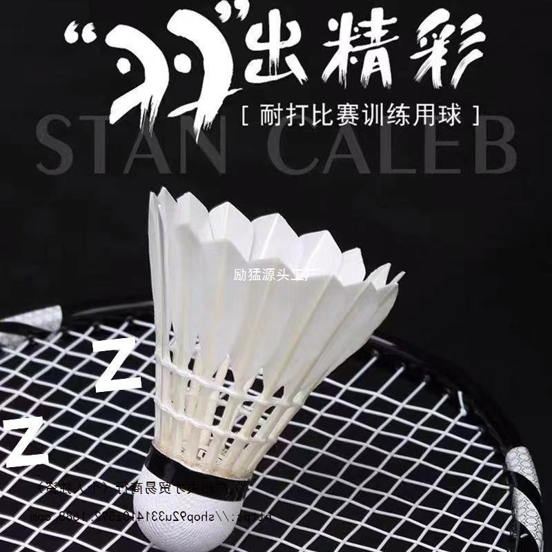 Badminton playing goose feathers.