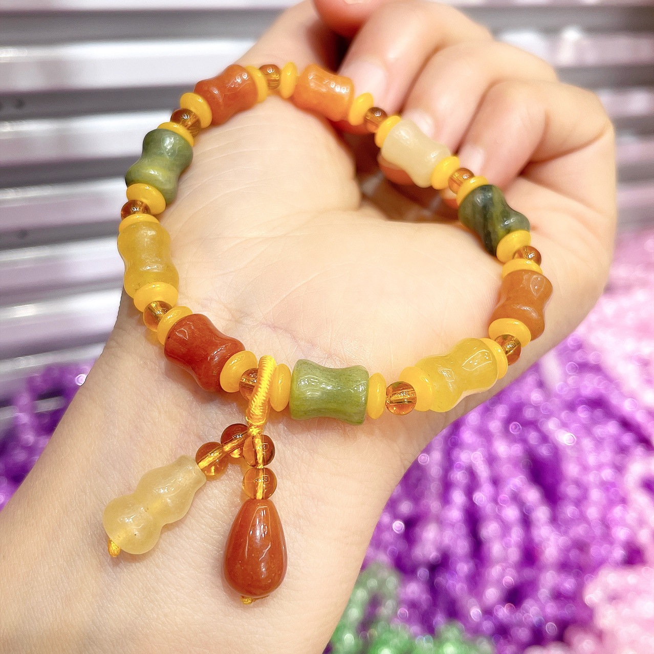 Beaded Design Ethnic Style Geometric Jinsi Jade Beaded Bracelets