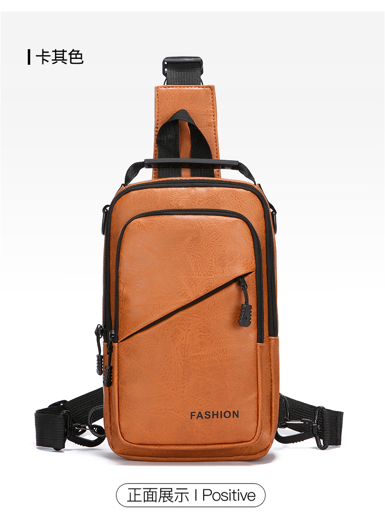 Foreign trade casual men's chest bag, password lock anti-theft motorcycle crossbody bag, outdoor simple commuting large capacity single-shoulder bag undefined
