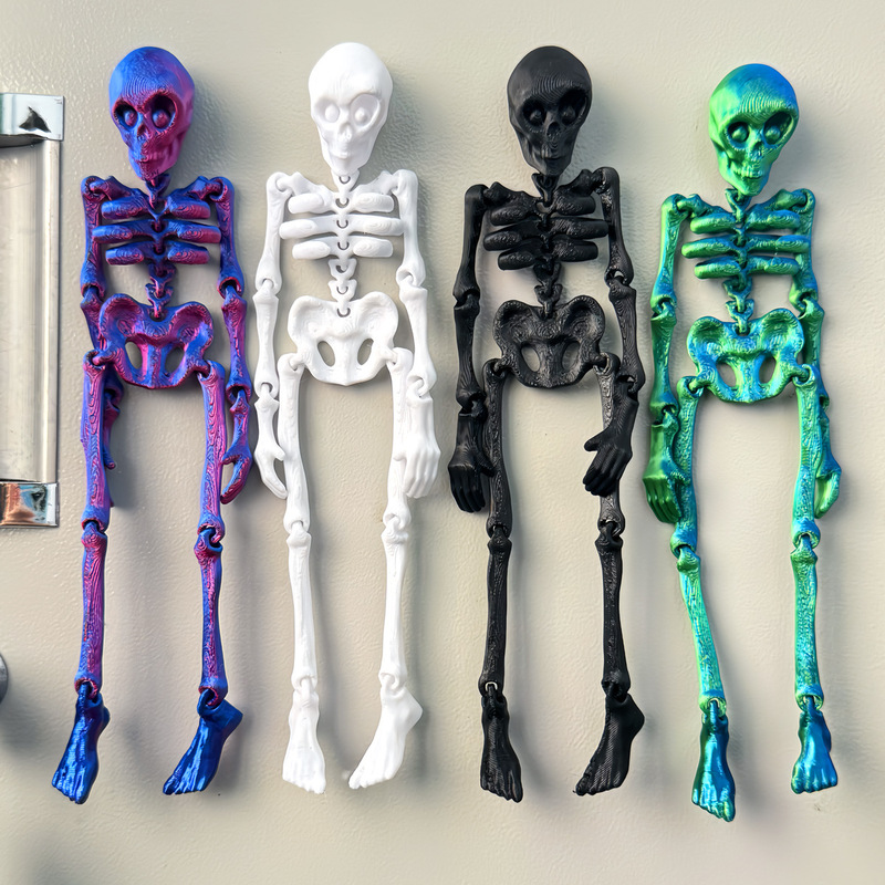 国境を越えた人気の 3D プリントのスカルスケルトン人間の関節が可動する子供用ハロウィンおもちゃクリエイティブ冷蔵庫マグネット|undefined