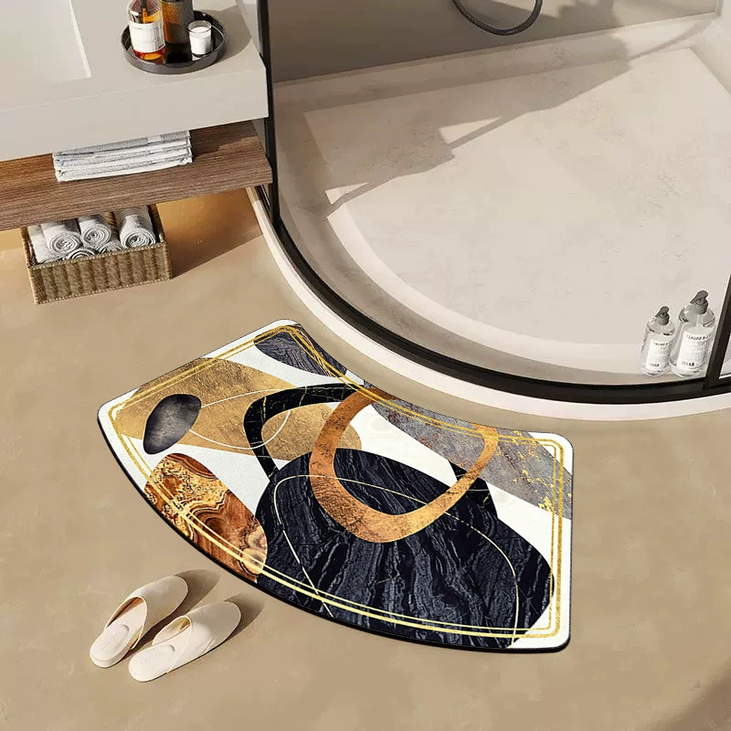 Мраморный позолоченный диатомовый грязевой коврик веерообразный коврик для ванной комнаты душевая противоскользящие коврики для туалета всасывающий коврик для ног