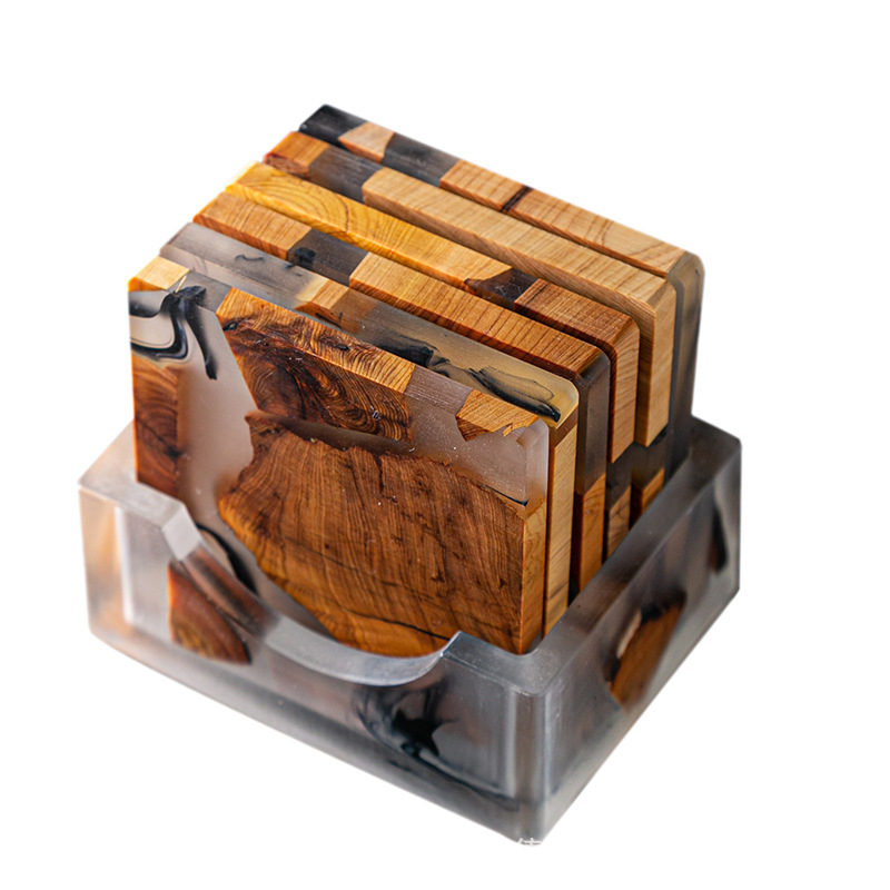 Taza de té de madera japonesa almohadilla de aislamiento térmico de resina simple porta taza junta creativa piezas de ceremonia del té accesorios caseros acantilados cojín de ciprado