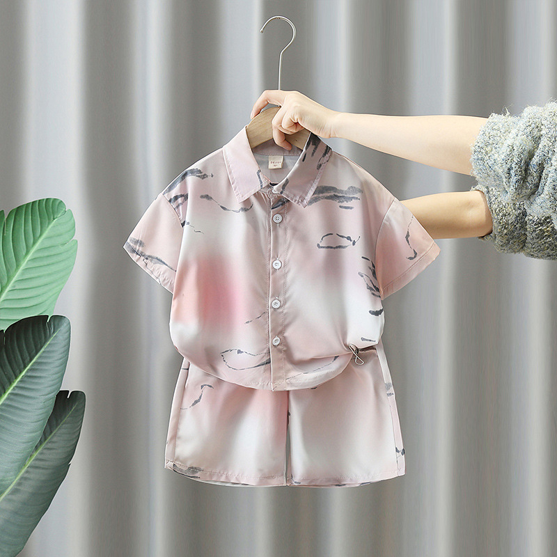 7809 Ropa para niños Traje de verano para niños Hermoso traje de dos piezas de moda para niños pequeños y medianos Camisa delgada de verano para niños pequeños y medianos