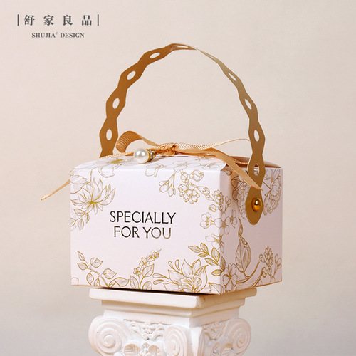 Wedding Candy Box, Handheld Candy Box, Ins Floral, Light Luxury Wedding Favors, Candy Box, Empty Box, Niche