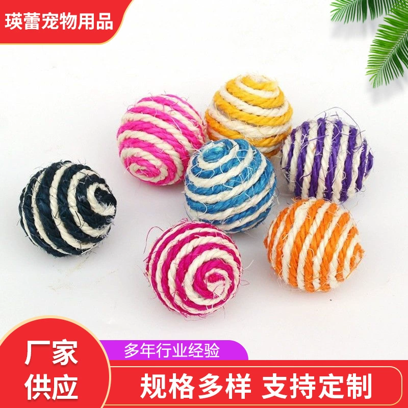 Сизаль мяч самоклеющаяся Привет снимающая душная игрушка для домашних животных забавная кошка устойчивая к укусам молярная кошка царапающая мяч звуковая игрушка для кошек