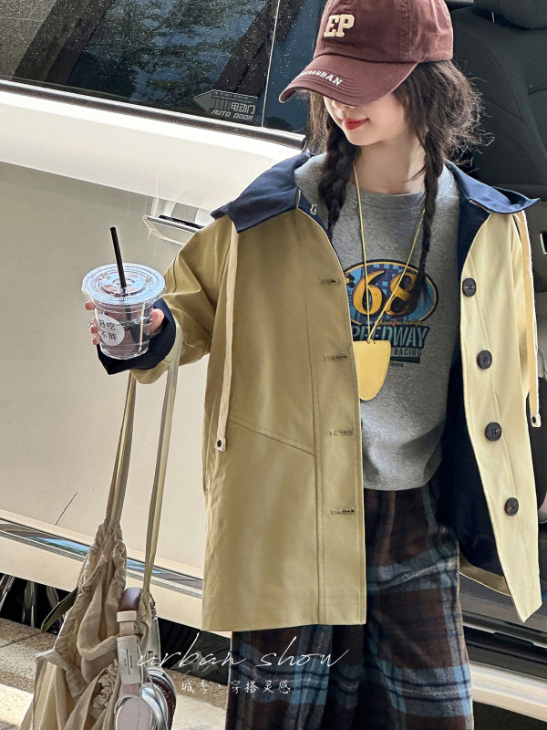 女童风衣春秋款2025新款儿童秋季中长款超好看韩范女大童秋装外套|undefined
