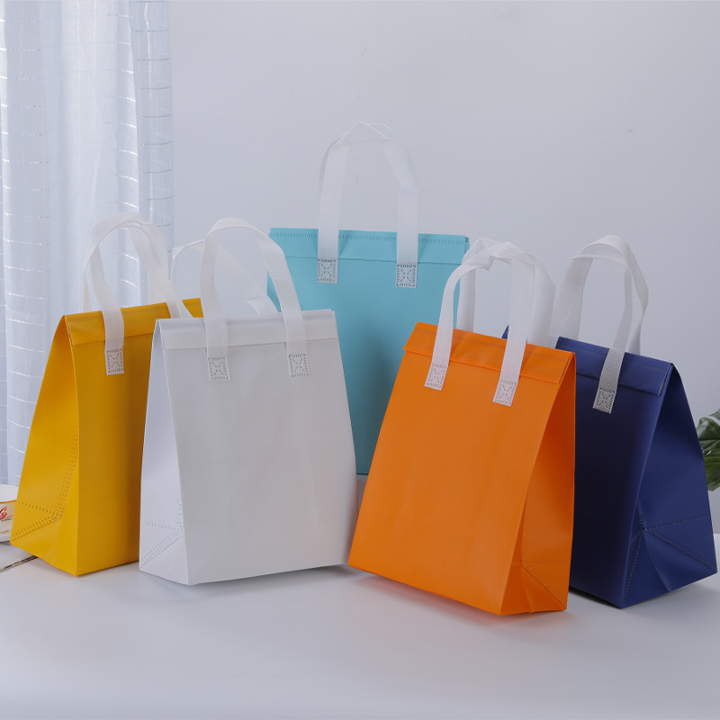 现货一次性无纺布外卖袋保冷保温铝箔袋奶茶餐饮打包袋加印logo