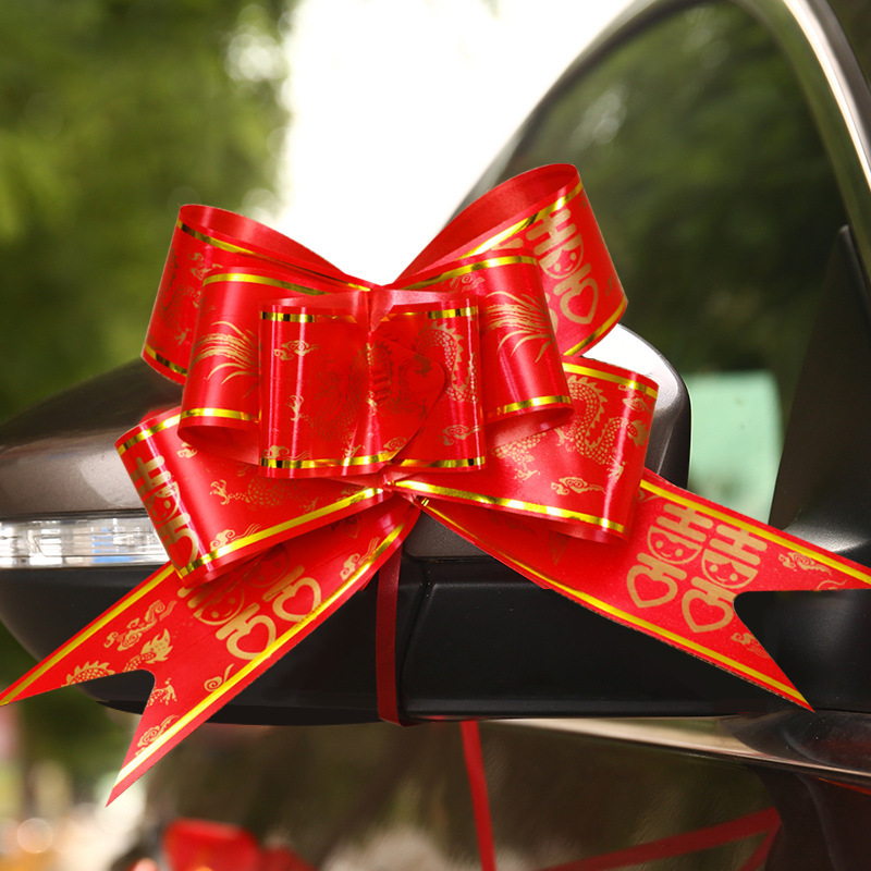 Carros de boda flor de cinta de color boda flor de mano decoración del equipo de espejo retrovisor diseño de carros de boda pegatinas suministros de boda