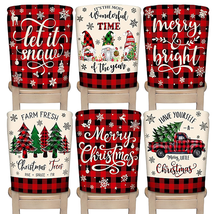 2024 Cross-border New Printed Non-Woven Fabric Christmas Chair…