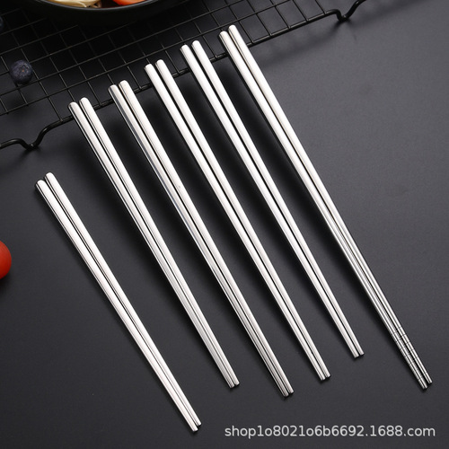 304 stainless steel chopsticks, non-slip, heat-insulated, full-square chopsticks, household, student canteen, Chinese chopsticks, hotel restaurant public chopsticks