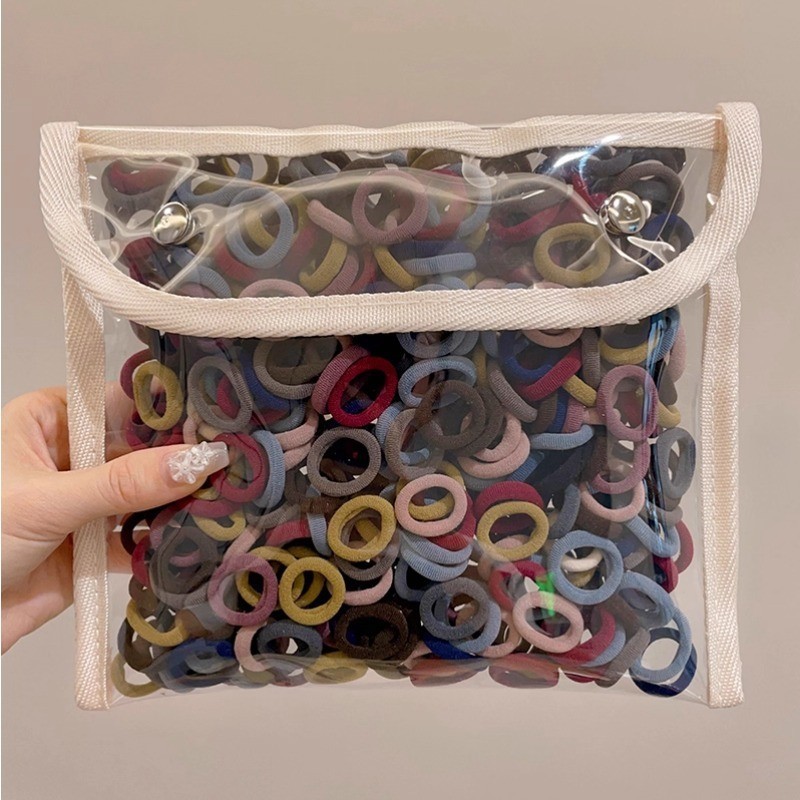 19#Corbatas para el cabello coloridas de estilo coreano, 100 piezas por bolsa - Aproximadamente 2 cm de diámetro