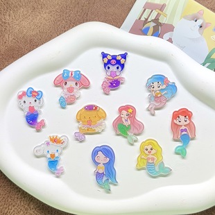 New Acrylic Mermaid Sanrio DIY Hairpin Hair Accessories Brooch Bag Hair Rope Refrigerator Magnet Jewelry Accessories