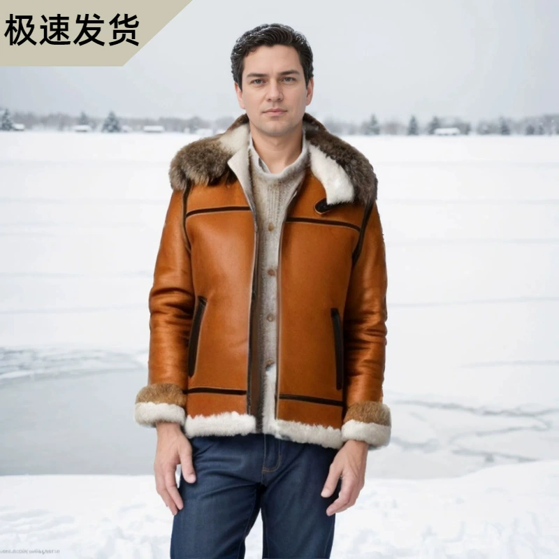 Европейская и американская трансграничная осенне-зимняя Молодежная однотонная меховая интегрированная куртка, пальто, украшение на поясе, повседневное пальто на молнии на флисовой подкладке