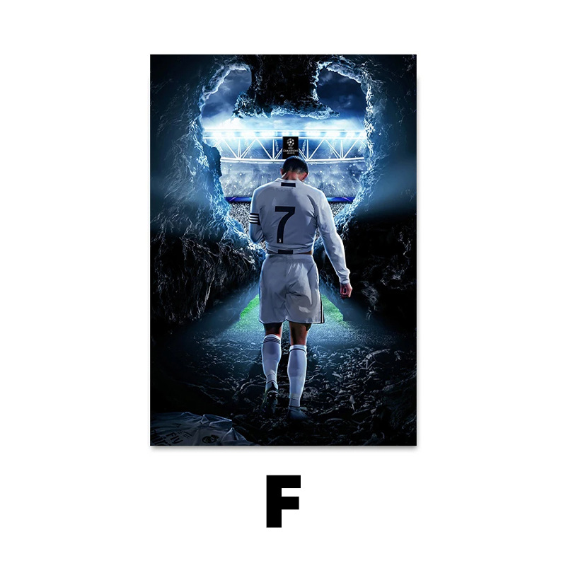Ventas transfronterizas calientes decoración de la sala de estar Copa del Mundo estrella de fútbol portal lienzo Macy 's restaurante cartel de pintura central