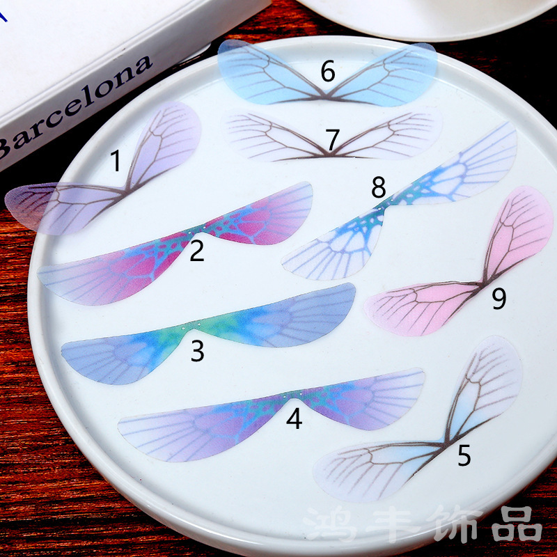 New Monolithic Tulle Wings Dreamy Color Yarn Dragonfly Wings diy Antique Earrings Hair Accessories Accessories Material