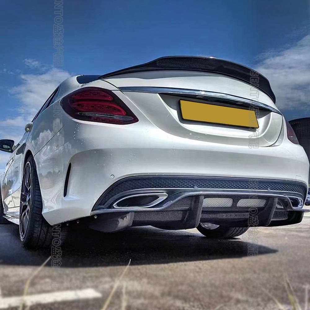 Suitable for 2015-2021 Mercedes-Benz C- Class W205 modified tail PSM constant wind wing pressure wing car appearance decoration