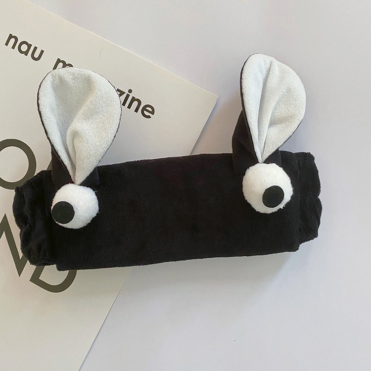 Ojos grandes orejas de conejo cara linda lavado diadema Placa de borde ancho diadema felpa dulce tocado accesorios para el cabello gato