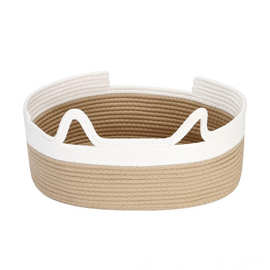 跨境棉绳编织猫窝四季通用可爱宠物窝家用猫咪狗狗午休床收纳篮