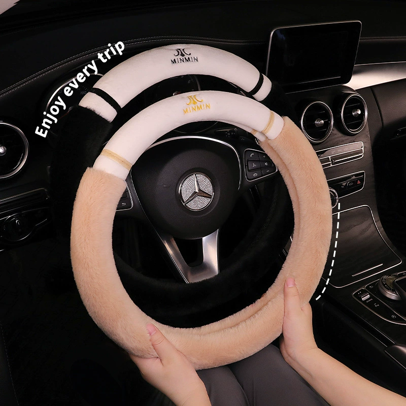 2455 новый чехол для рулевого колеса зимний плюшевый чехол для автомобиля короткий бархатный чехол для рулевого колеса мультфильм милая женщина для волос