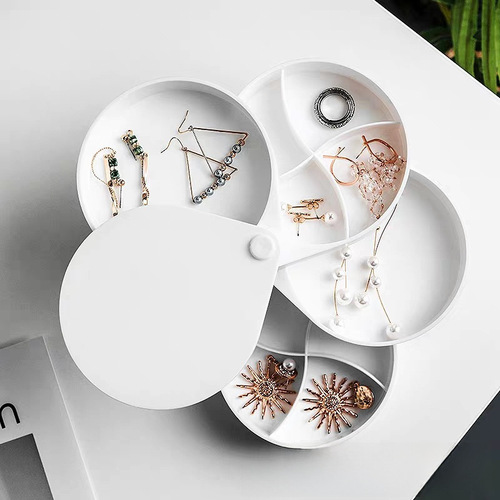 Jewelry Storage Box with Rotating Creative Large Capacity Multi-layer Display Stand for Earrings, Stud Earrings, and Drop Earrings - Cute European Style Small