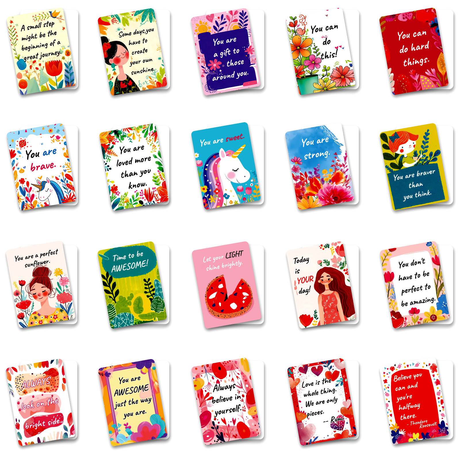 50 English Motivational Cards, Exam Encouragement Stickers, Postcards, And Classroom Atmosphere Decoration Cards_voghion.com