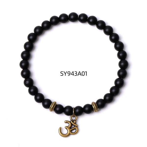 Matte bronze pendant, bracelet, 6mm