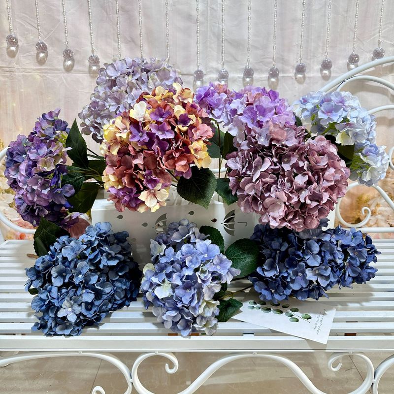 5頭の秋色のイギリス式のアジサイの結婚祝いの道は花の材料の講堂のデパートの花の壁の布の景の家の偽の花の置物を飾ります。|undefined