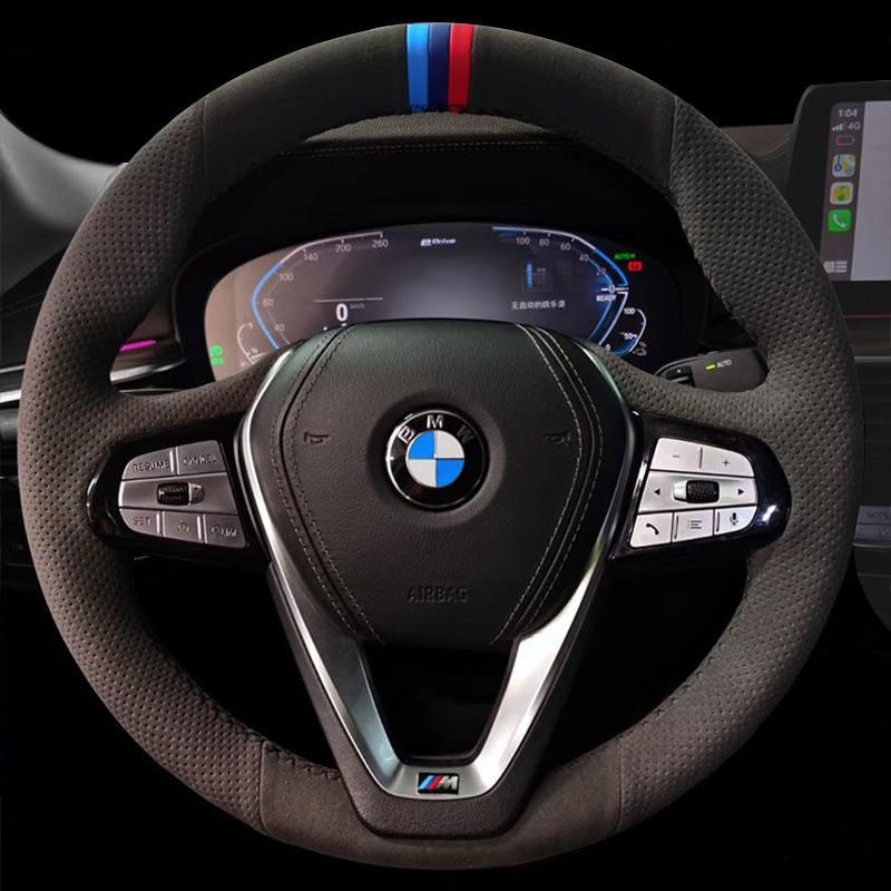 Es adecuado para BMW Serie 5 cubierta de volante de cuero con costura de mano 3 Serie / 1 Serie / 4 Serie / 7 Serie / X3 / X1 / X5 / X6
