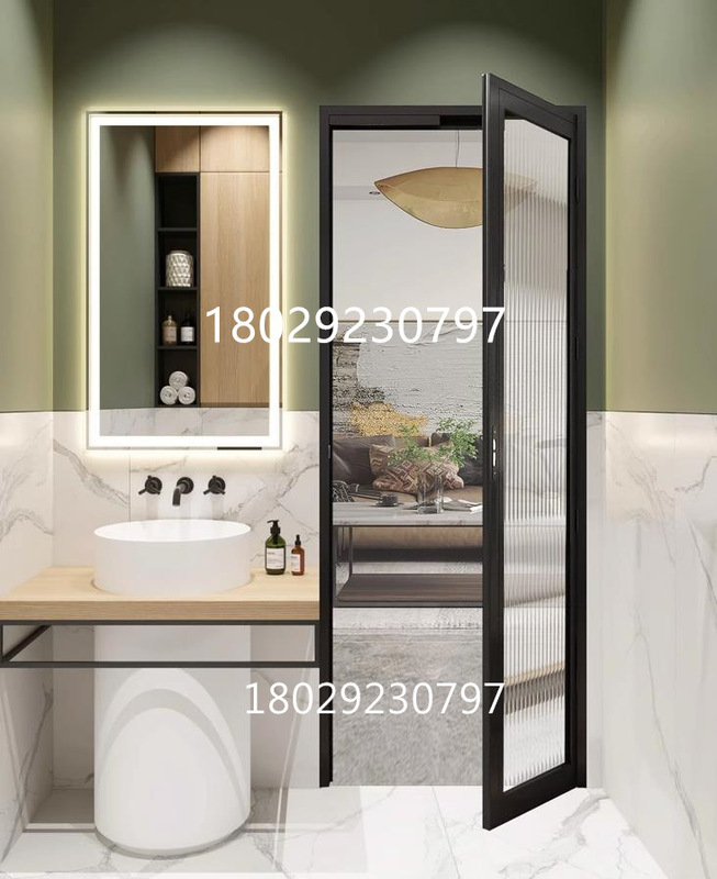Modern simple titanium magnesium aluminum alloy mini triple sliding door kitchen balcony narrow sliding door simple partition door