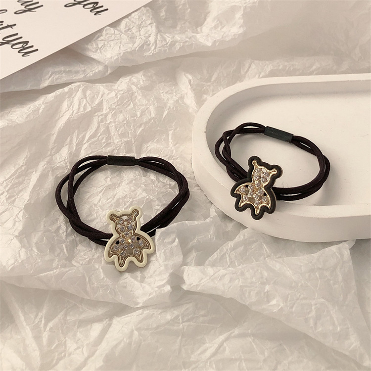 Aleación de diamante oso de goma anillo de cabello cuerda de cabeza temperamento de red chica de cabello de alta elasticidad accesorios de cabello